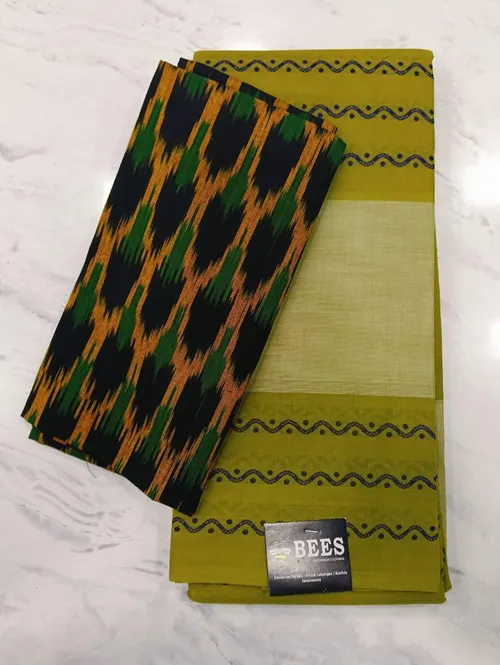 Chettinadu Cotton A02107 (Green&Blue) 